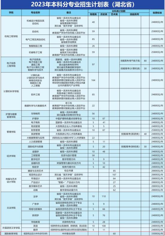 武漢東湖學(xué)院中外合作辦學(xué)專業(yè)有哪些？