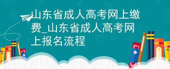 山东省成人高考网上缴费_山东省成人高考网上报名流程