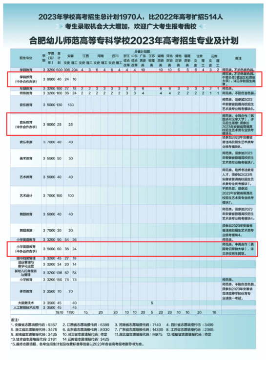 合肥幼兒師范高等?？茖W校中外合作辦學專業(yè)有哪些？