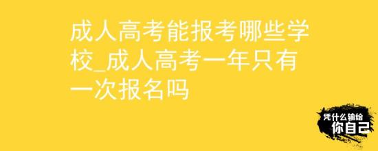 成人高考能报考哪些学校_成人高考一年只有一次报名吗