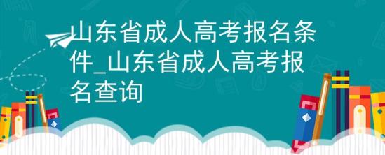 山東省成人高考報名條件_山東省成人高考報名查詢