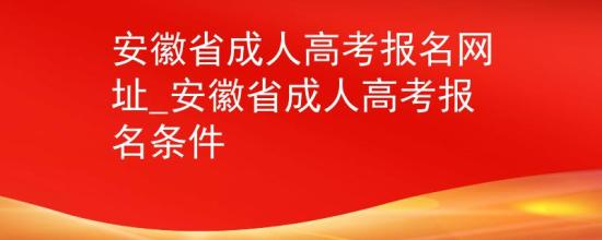 安徽省成人高考報名網(wǎng)址_安徽省成人高考報名條件