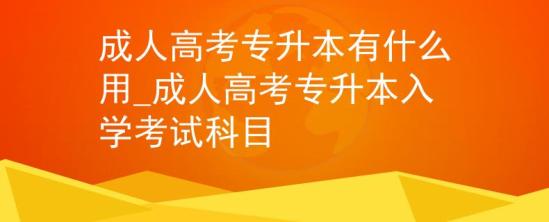 成人高考專升本有什么用_成人高考專升本入學(xué)考試科目