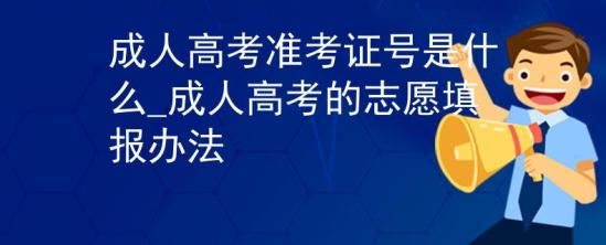 成人高考准考证号是什么_成人高考的志愿填报办法