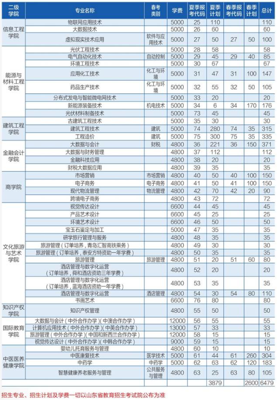 山东理工职业学院有哪些专业？