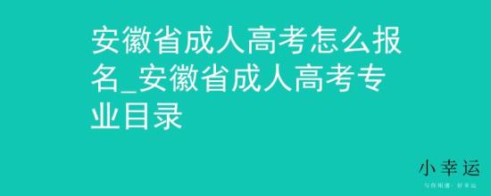 安徽省成人高考怎么报名_安徽省成人高考专业目录