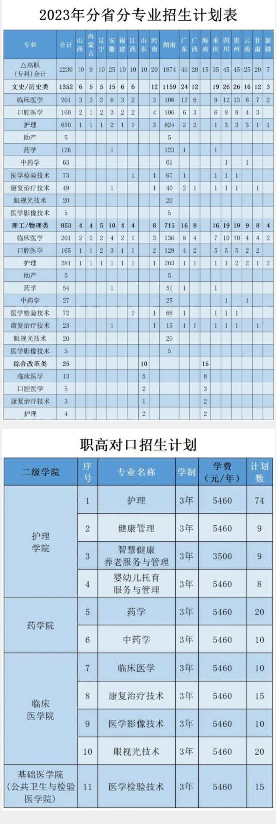 益阳医学高等专科学校有哪些专业？