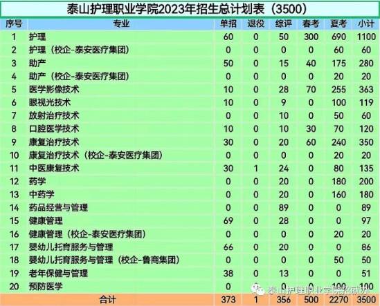 泰山護理職業(yè)學院有哪些專業(yè)？