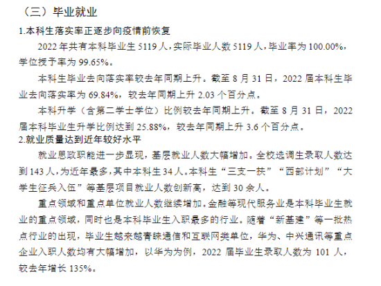 中南财经政法大学就业率及就业前景怎么样（来源2021-2022学年本科教学质量报告）