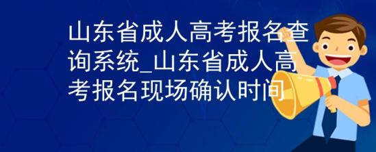 山东省成人高考报名查询系统_山东省成人高考报名现场确认时间