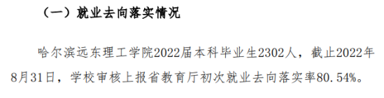 哈尔滨远东理工学院就业率及就业前景怎么样（来源2022届就业质量报告）