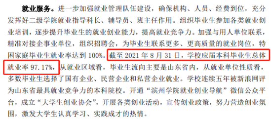 濱州學院就業(yè)率及就業(yè)前景怎么樣（來源2021-2022學年本科教學質(zhì)量報告）