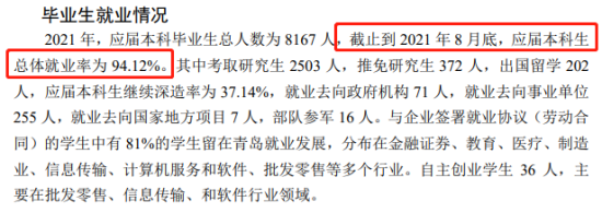 青島大學(xué)就業(yè)率及就業(yè)前景怎么樣（來(lái)源2021-2022學(xué)年本科教學(xué)質(zhì)量報(bào)告）