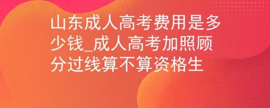 山东成人高考费用是多少钱_成人高考加照顾分过线算不算资格生