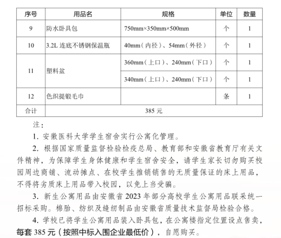 2023年安徽医科大学新生开学时间-报到需要带什么东西