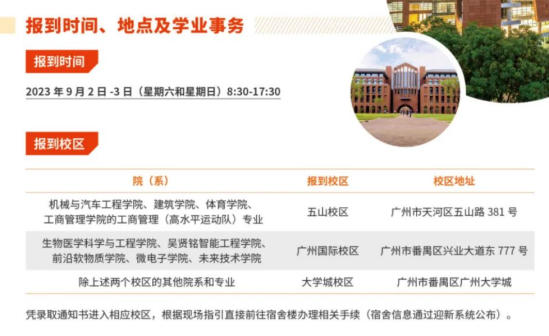 2023年華南理工大學(xué)新生開學(xué)時間-報到需要帶什么東西