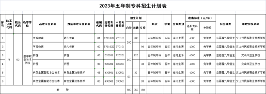 文山学院有专科专业吗