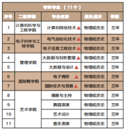 湖南信息學院有專科專業(yè)嗎