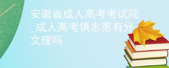 安徽省成人高考考试院_成人高考填志愿有分文理吗