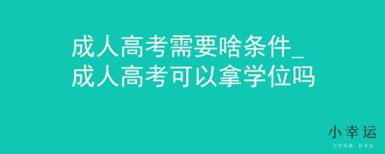 成人高考需要啥条件_成人高考可以拿学位吗