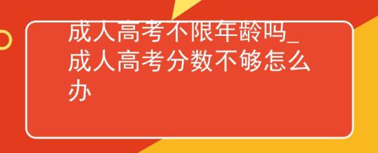 成人高考不限年龄吗_成人高考分数不够怎么办