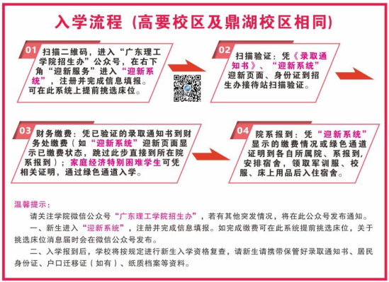 2023年廣東理工學(xué)院新生開學(xué)時(shí)間-報(bào)到需要帶什么東西