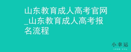 山東教育成人高考官網(wǎng)_山東教育成人高考報(bào)名流程