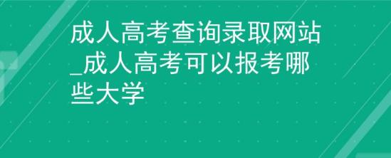 成人高考查詢錄取網(wǎng)站_成人高考可以報考哪些大學