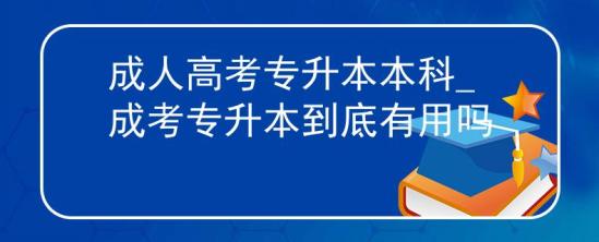 成人高考專升本本科_成考專升本到底有用嗎