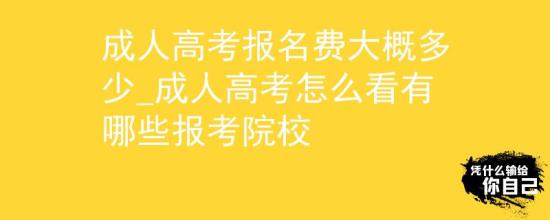 成人高考報名費大概多少_成人高考怎么看有哪些報考院校