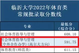 2023臨沂大學中外合作辦學分數(shù)線（含2021-2022歷年）