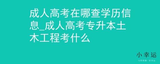 成人高考在哪查學(xué)歷信息_成人高考專升本土木工程考什么