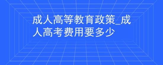 成人高等教育政策_成人高考费用要多少