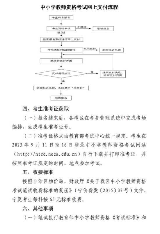 2023年下半年寧夏教師資格證報名時間及報名入口