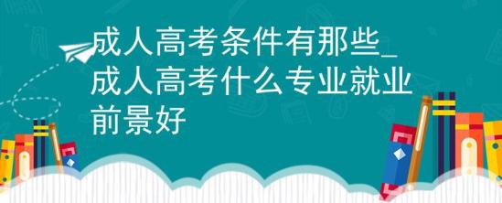 成人高考條件有那些_成人高考什么專業(yè)就業(yè)前景好