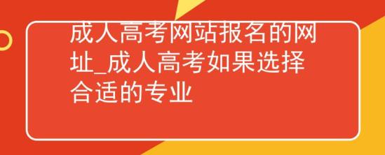 成人高考网站报名的网址_成人高考如果选择合适的专业