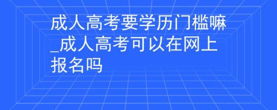 成人高考要学历门槛嘛_成人高考可以在网上报名吗