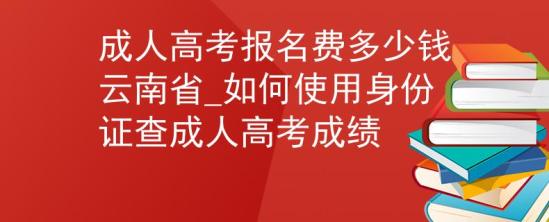 成人高考報名費多少錢云南省_如何使用身份證查成人高考成績