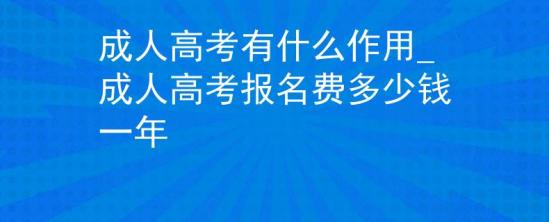 成人高考有什么作用_成人高考報名費多少錢一年