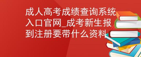 成人高考成績查詢系統(tǒng)入口官網_成考新生報到注冊要帶什么資料