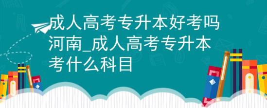 成人高考專升本好考嗎河南_成人高考專升本考什么科目