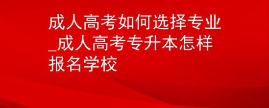 成人高考如何選擇專業(yè)_成人高考專升本怎樣報(bào)名學(xué)校