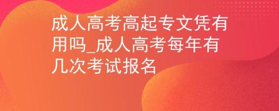 成人高考高起專文憑有用嗎_成人高考每年有幾次考試報名