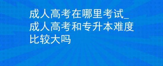 成人高考在哪里考試_成人高考和專升本難度比較大嗎