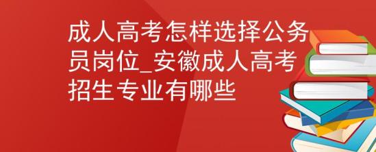 成人高考怎樣選擇公務(wù)員崗位_安徽成人高考招生專業(yè)有哪些