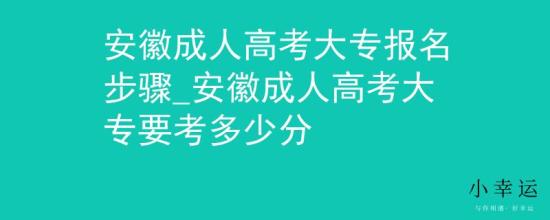 安徽成人高考大專報(bào)名步驟_安徽成人高考大專要考多少分