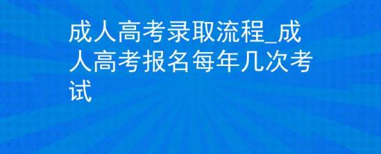 成人高考錄取流程_成人高考報名每年幾次考試