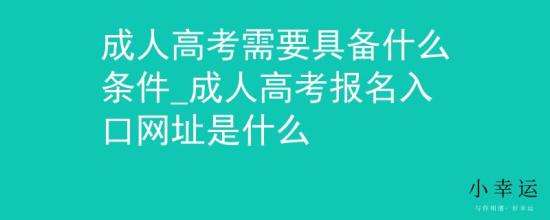 成人高考需要具備什么條件_成人高考報(bào)名入口網(wǎng)址是什么