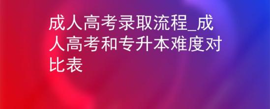 成人高考錄取流程_成人高考和專升本難度對比表