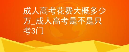 成人高考花費(fèi)大概多少萬_成人高考是不是只考3門